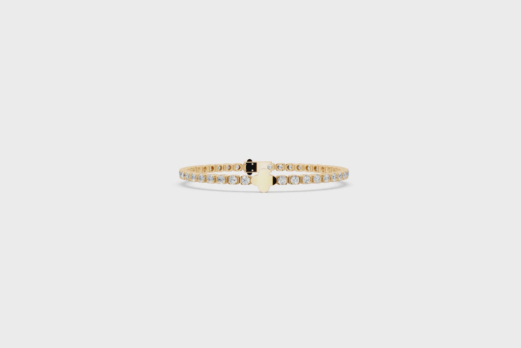 Elegant Round Brilliant Lab Created Diamond Bracelet with Bezel set for Anniversary Gifts