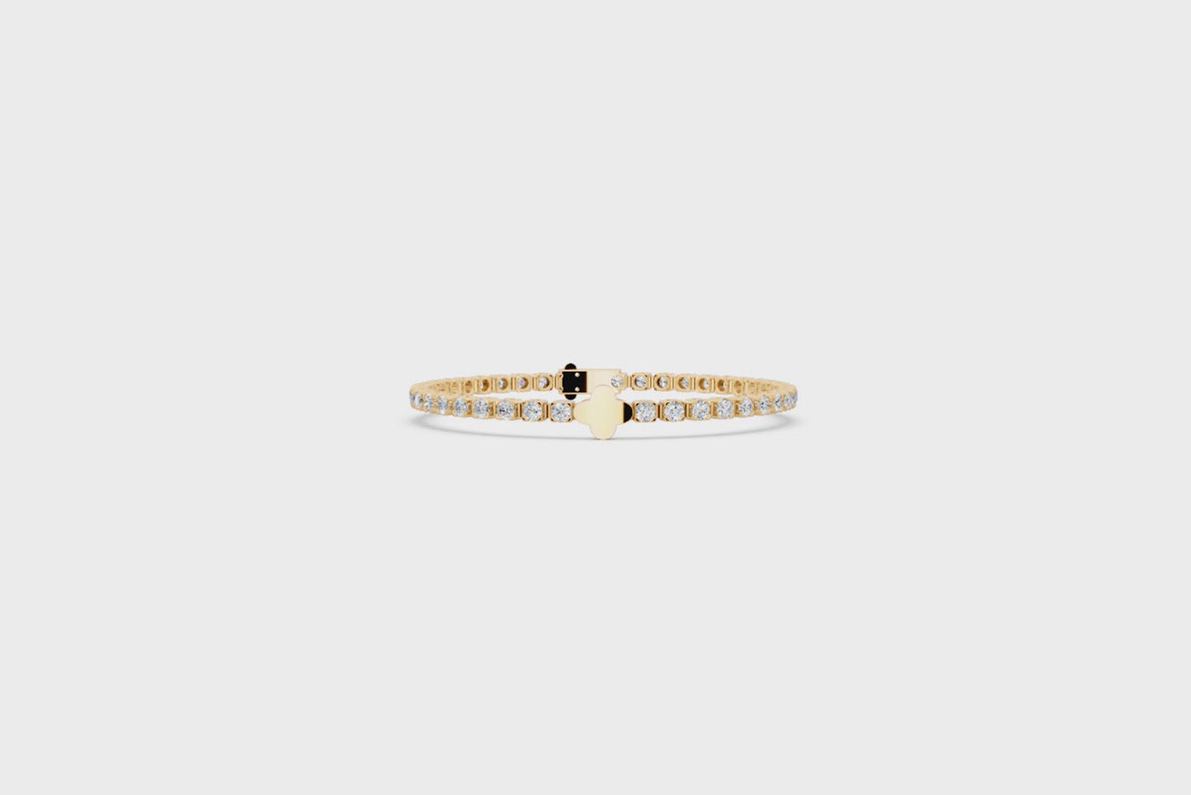 Elegant Round Brilliant Lab Created Diamond Bracelet with Bezel set for Anniversary Gifts