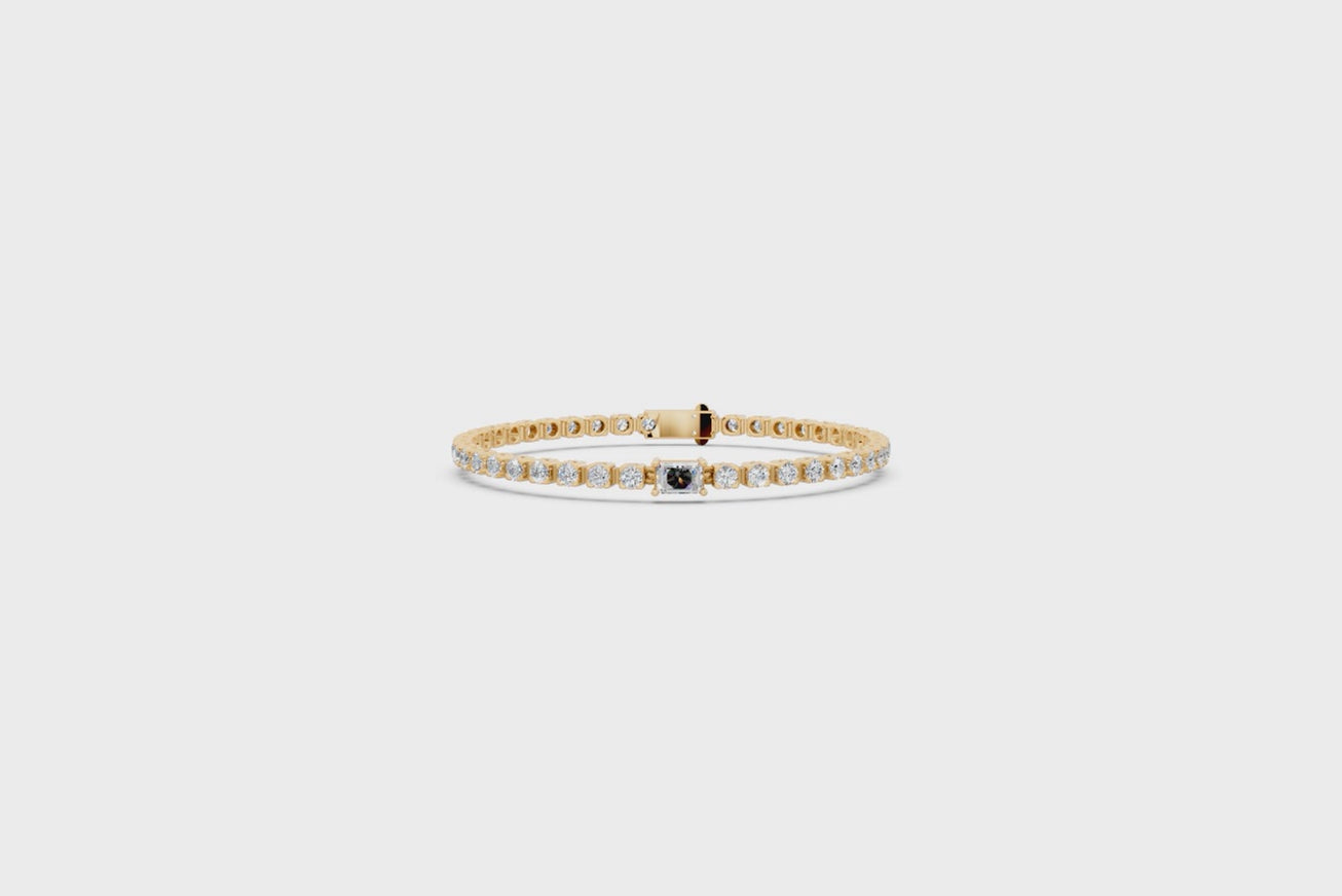 Premium Gold Tone Round Cut Lab Created Diamond Tennis Bracelet for Women
