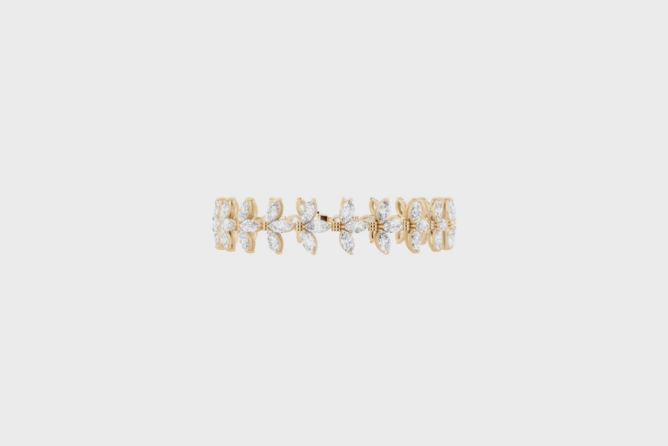 Seraphina Marquise Cut Lab Created Diamond Bloom Bracelet for Women