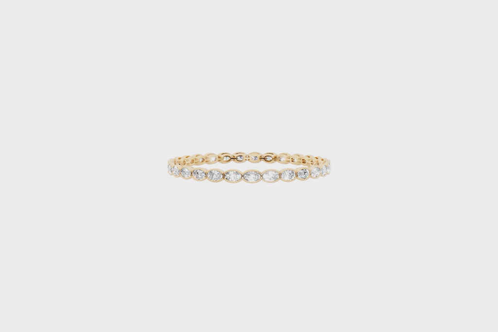 Elysian Oval Bezel Lab Created Diamond Bracelet in Gold Simple Gift for Her