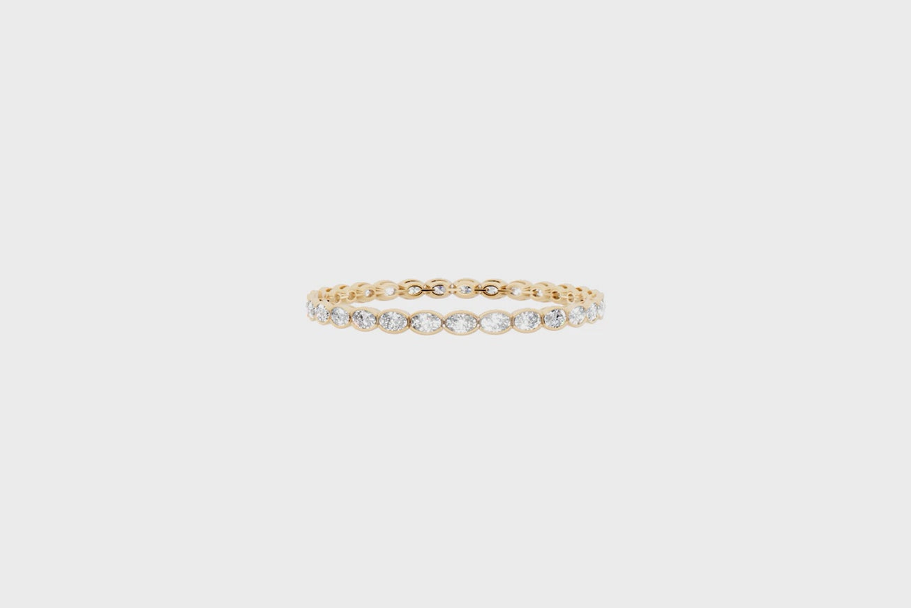 Elysian Oval Bezel Lab Created Diamond Bracelet in Gold Simple Gift for Her