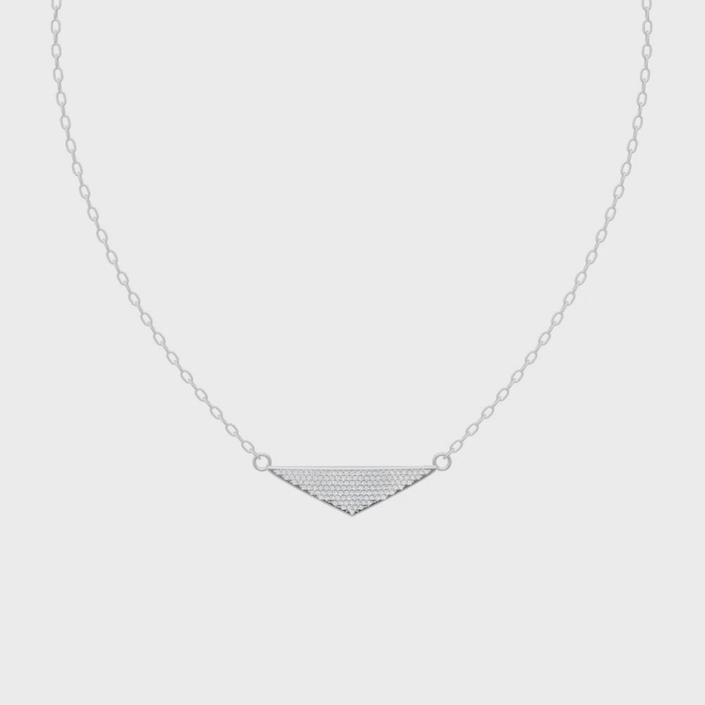 LJ Sorella Vertex Pendant in White, Rose, Gold Tone with Pavé Inverted Triangle Design