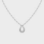 Elaria Triple Pave Teardrop Pendant Necklace with Round Brilliant Lab Created Diamond