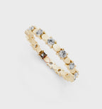 Minimalist Round Cut Lab Grown Diamond Oval Band Ring for Her