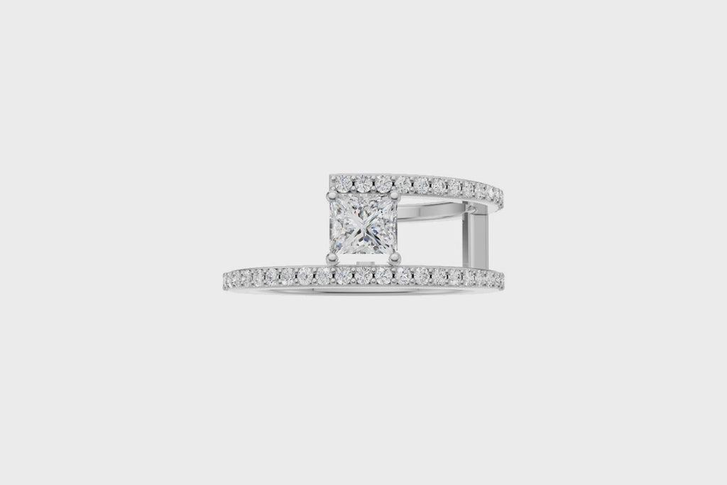 Aurora Princess-Cut Diamond Wrap Ring