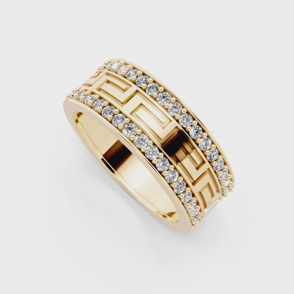 Luxury Geometric Lab Grown Diamond Band Ring for Modern Elegance