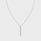 Minimal Leaf & Teardrop Cluster Pendant Necklace with Lab Grown Diamond Accents