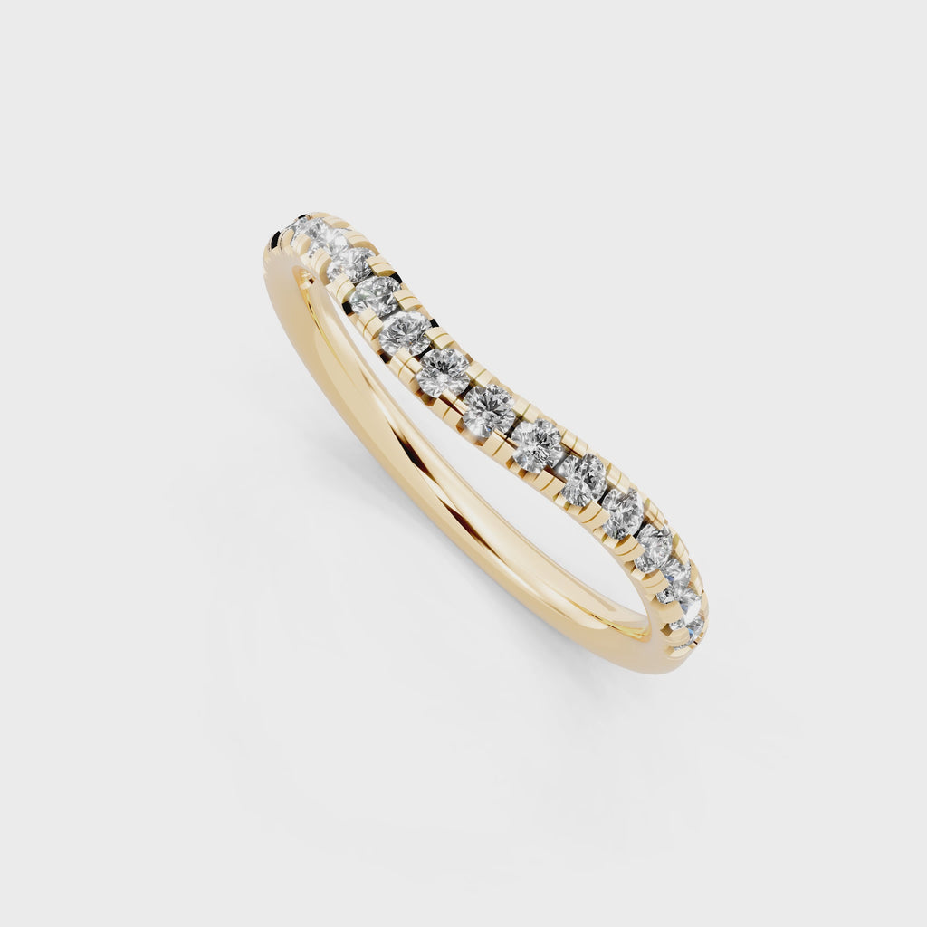 Fine Round Brilliant Lab Created Diamond Curve Ring for Women