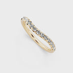 Fine Round Brilliant Lab Created Diamond Curve Ring for Women