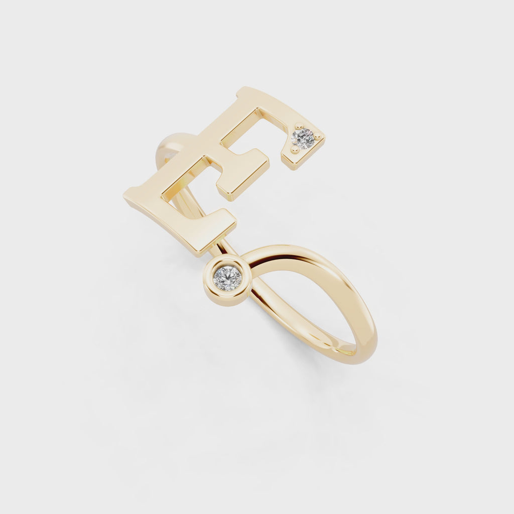 Modern Architectural Statement Diamond Ring with Sparkling Accents