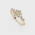 Unique Round Brilliant Cut Lab Grown Diamond Snowflake Cluster Ring for Her