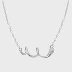 Minimal Script Necklace with Pear Brilliant Lab Grown Diamond in 10 or 14 or 18K Gold