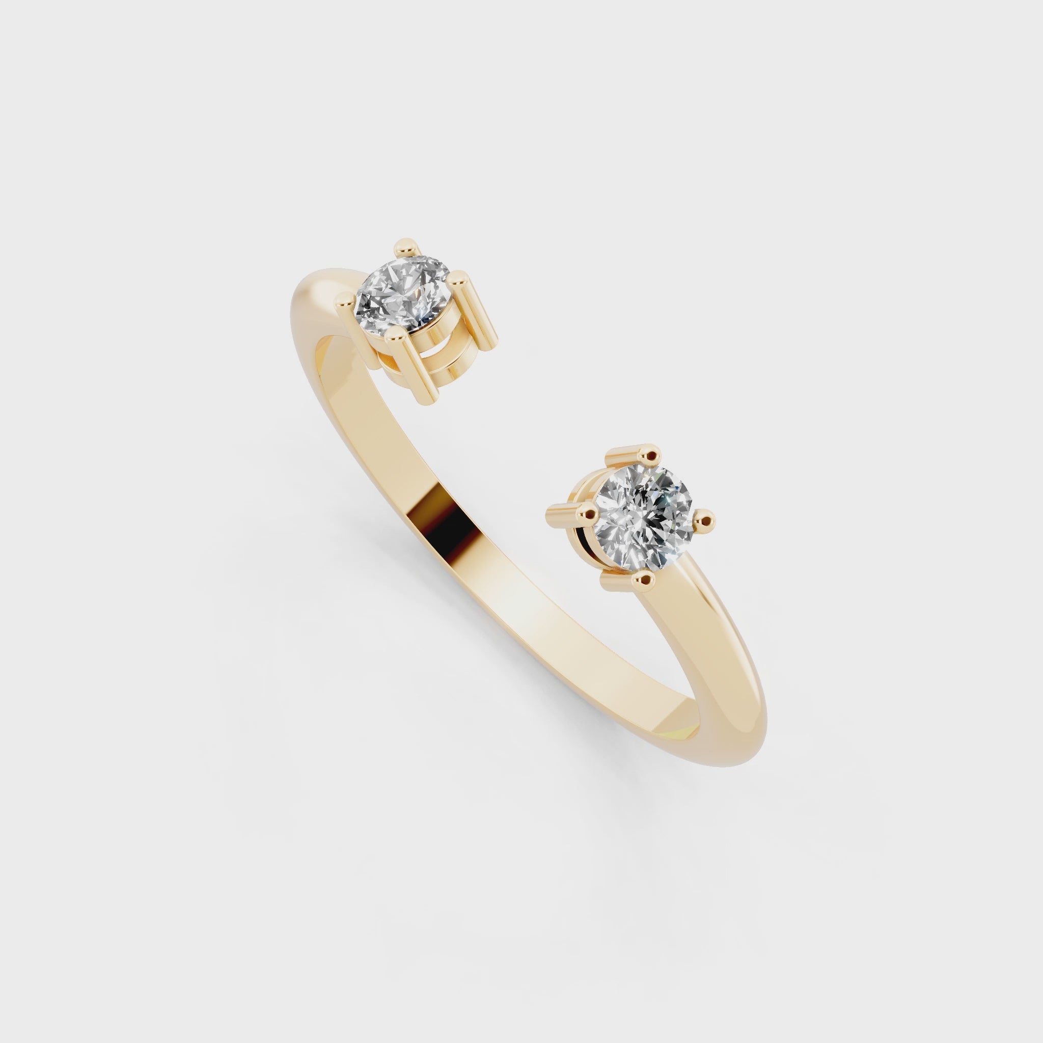 Twin Open Solitaire Lab Grown Diamond Ring