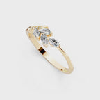 Elegant Marquise Cut Lab Grown Diamond Leaf Design Wedding Ring for Women