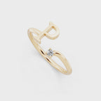 Minimalist Letter P Ring with Lab Created Diamond Accent