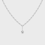 Sculptural Orb Lab Grown Diamond Pendant Necklace with Pave Accents