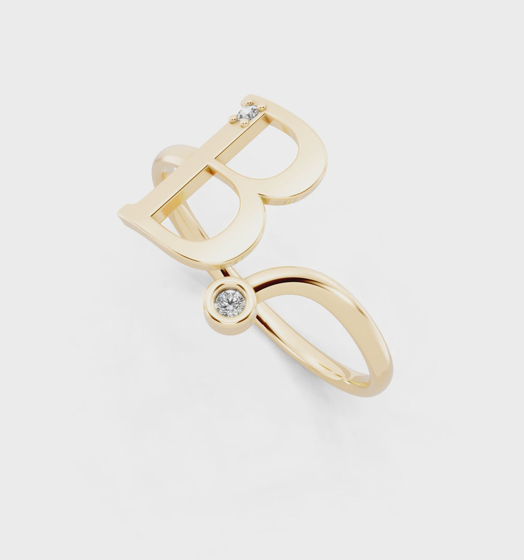 The Aurielle Twin Arc Ring with Round White Lab Created Diamonds