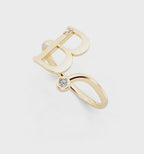 The Aurielle Twin Arc Ring with Round White Lab Created Diamonds