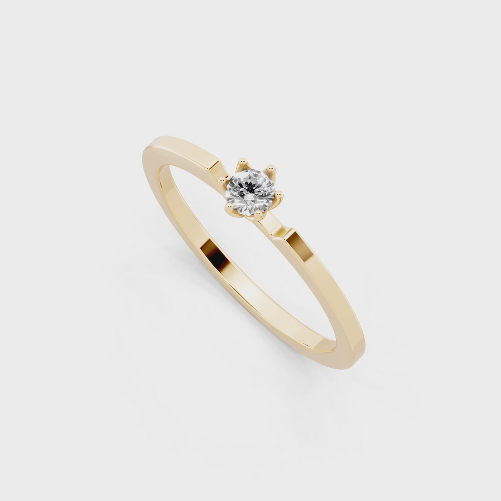 Minimal Round Brilliant Lab Grown Diamond Solitaire Ring