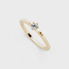 Minimal Round Brilliant Lab Grown Diamond Solitaire Ring