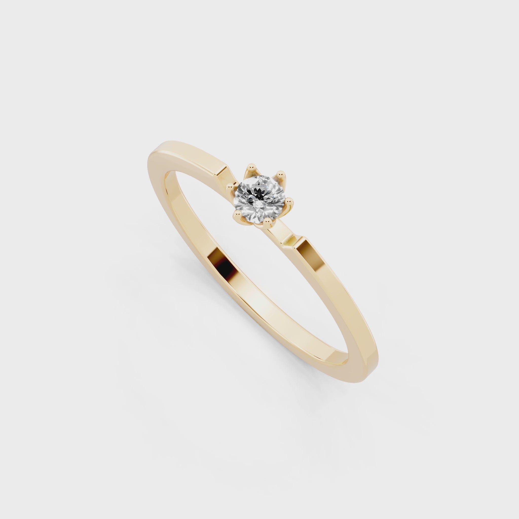 Minimal Round Brilliant Lab Grown Diamond Solitaire Ring