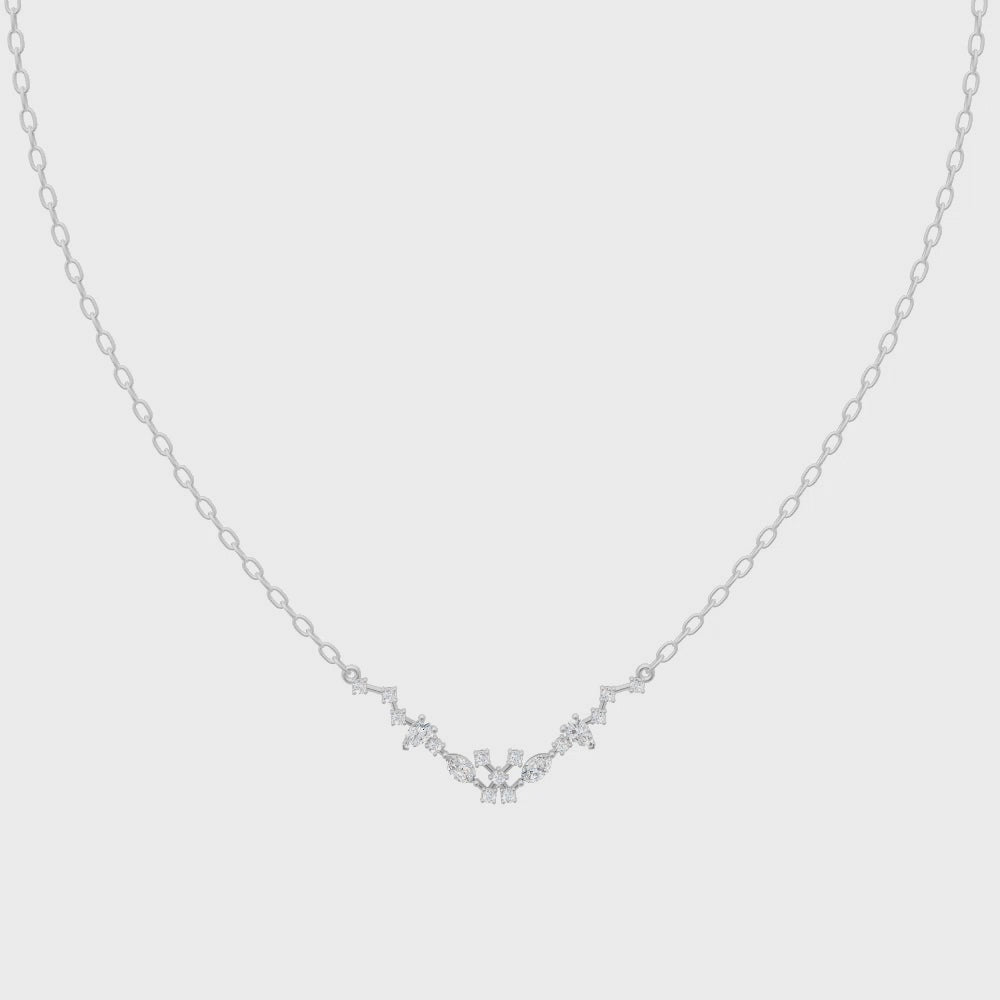 Sylvara Marquise & Round Brilliant Lab Created Diamond Vine Necklace for Girlfriend