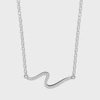Aveline Serpentine Pave Necklace in White, Rose, Yellow Gold Tone
