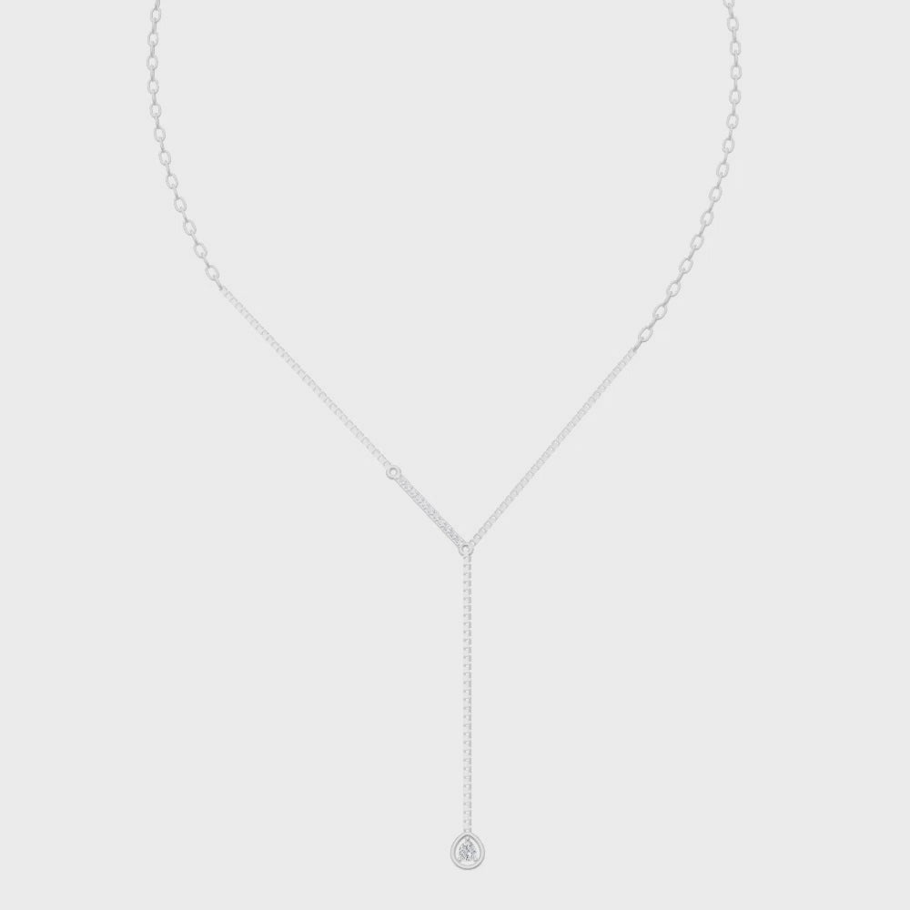 Luxury Pear Pendant Lariat Necklace for Daily Wear Jewelry