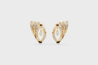 Sparkling Aurelia Fanlight Marquise Stud Lab Created Diamond Earrings in Gold with Pave Setting