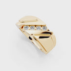 Aurelie Prism Ring for Him with Round Lab Created Diamond Accents