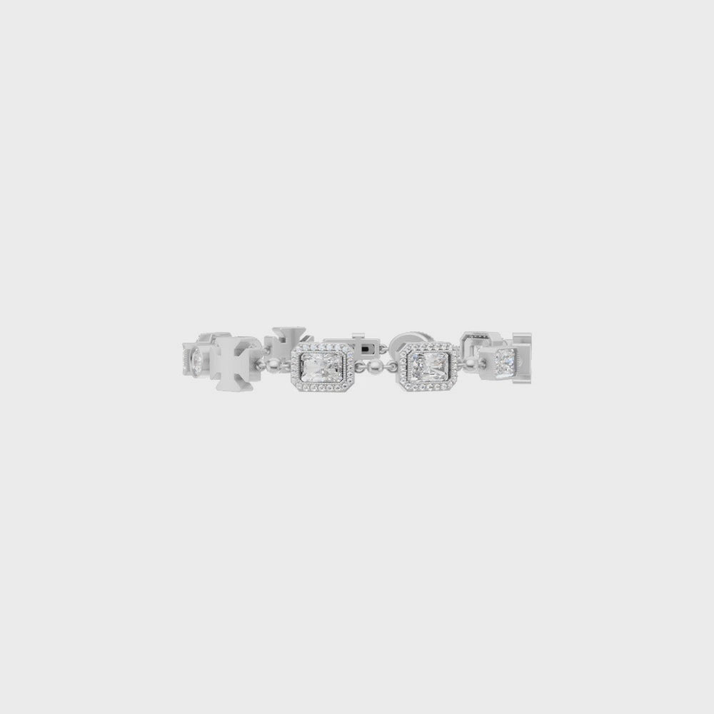 Square Halo Diamond Bracelet