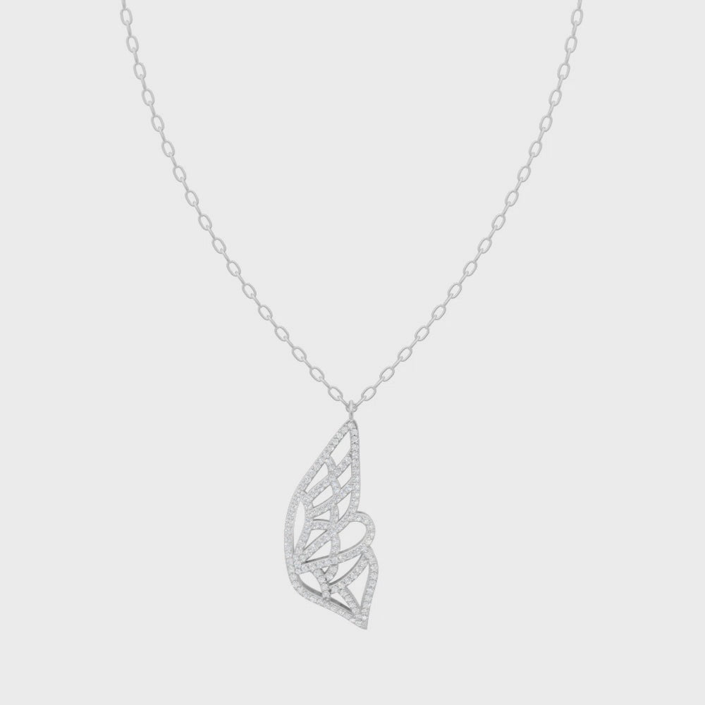 LJ Seraphine Wing Lab Grown Diamond Pendant with Openwork Butterfly Wing