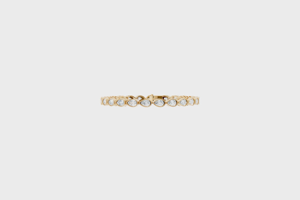 Premium Pear Cut Lab Grown Diamond Bracelet for Women with Bezel Setting