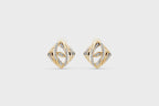 Elegant Kite Stud Earrings with Round Brilliant-Style Lab Created Diamond Accents for Women