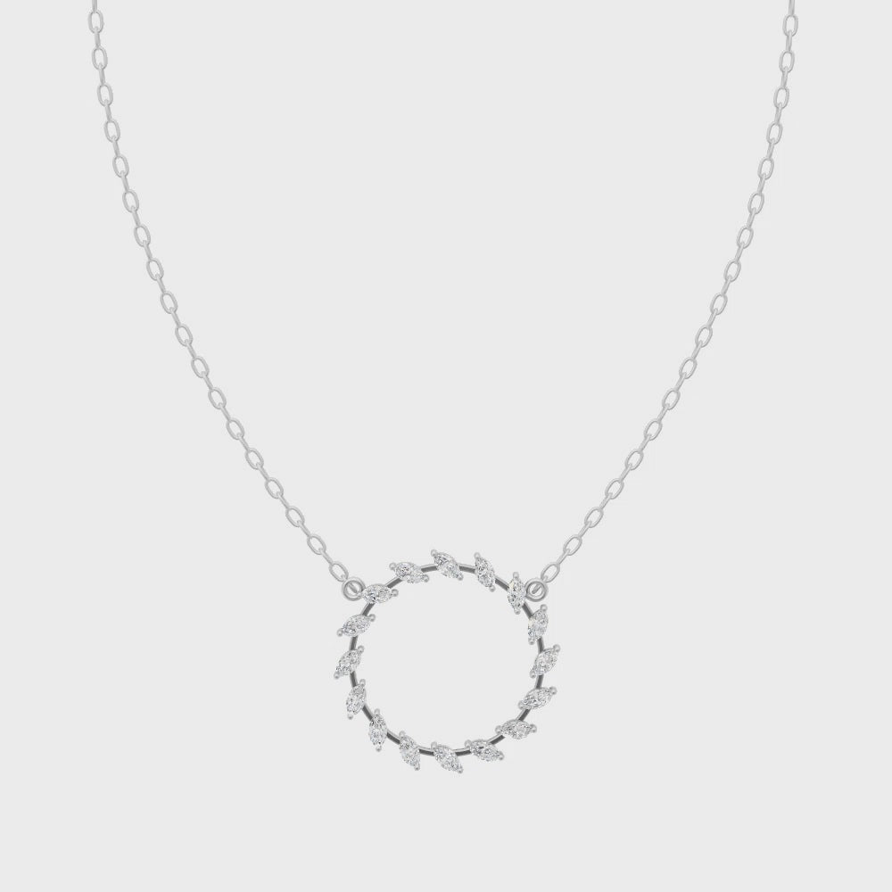 Aveline Laurel Halo Lab Created Diamond Pendant Necklace in Gold
