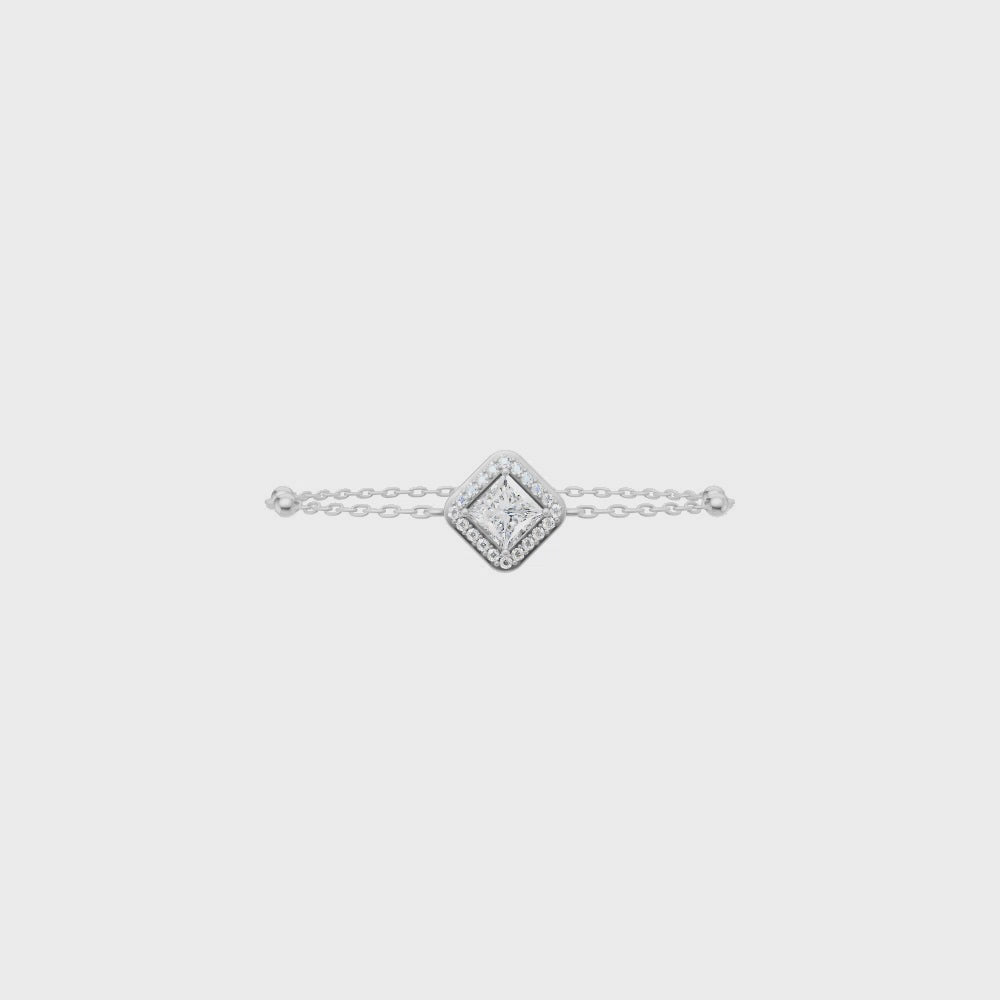 Celeste Princess Cut Lab Created Diamond Pave Chain Bracelet for Women