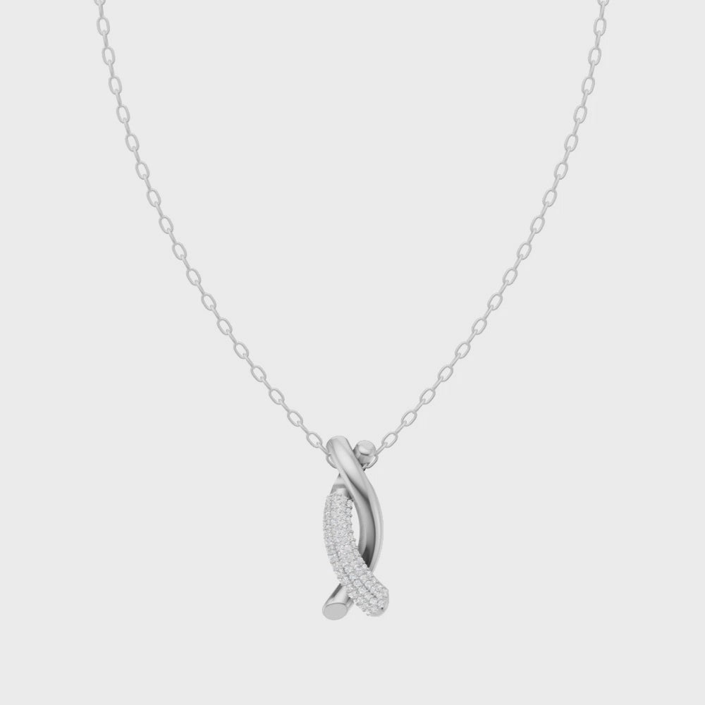 Aurelia Infinity Twist Lab Grown Diamond Pendant Necklace in 10 or 14 or 18K Gold