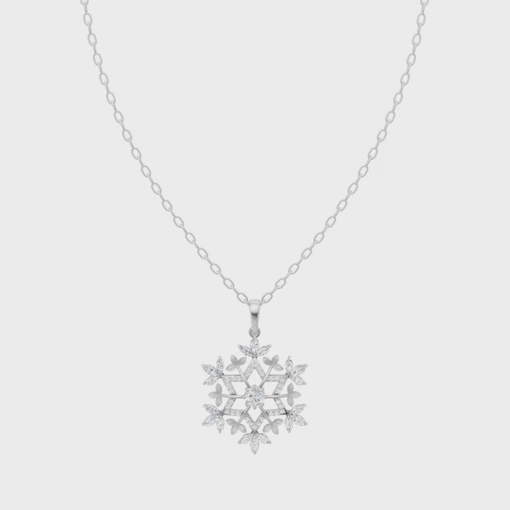 Geometric Bloom Lab Grown Diamond Pendant Necklace with Pavé-Style Sparkle by LJ