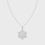 Geometric Bloom Lab Grown Diamond Pendant Necklace with Pavé-Style Sparkle by LJ