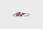 Crimson Bloom Ruby Diamond Ring