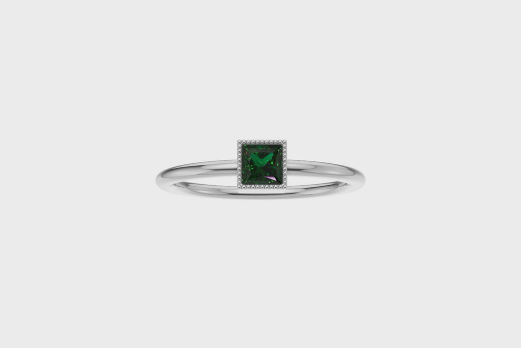Emerald Grace Princess-Cut Ring