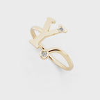 Luxury Abstract Bypass Ring with Bezel Stone