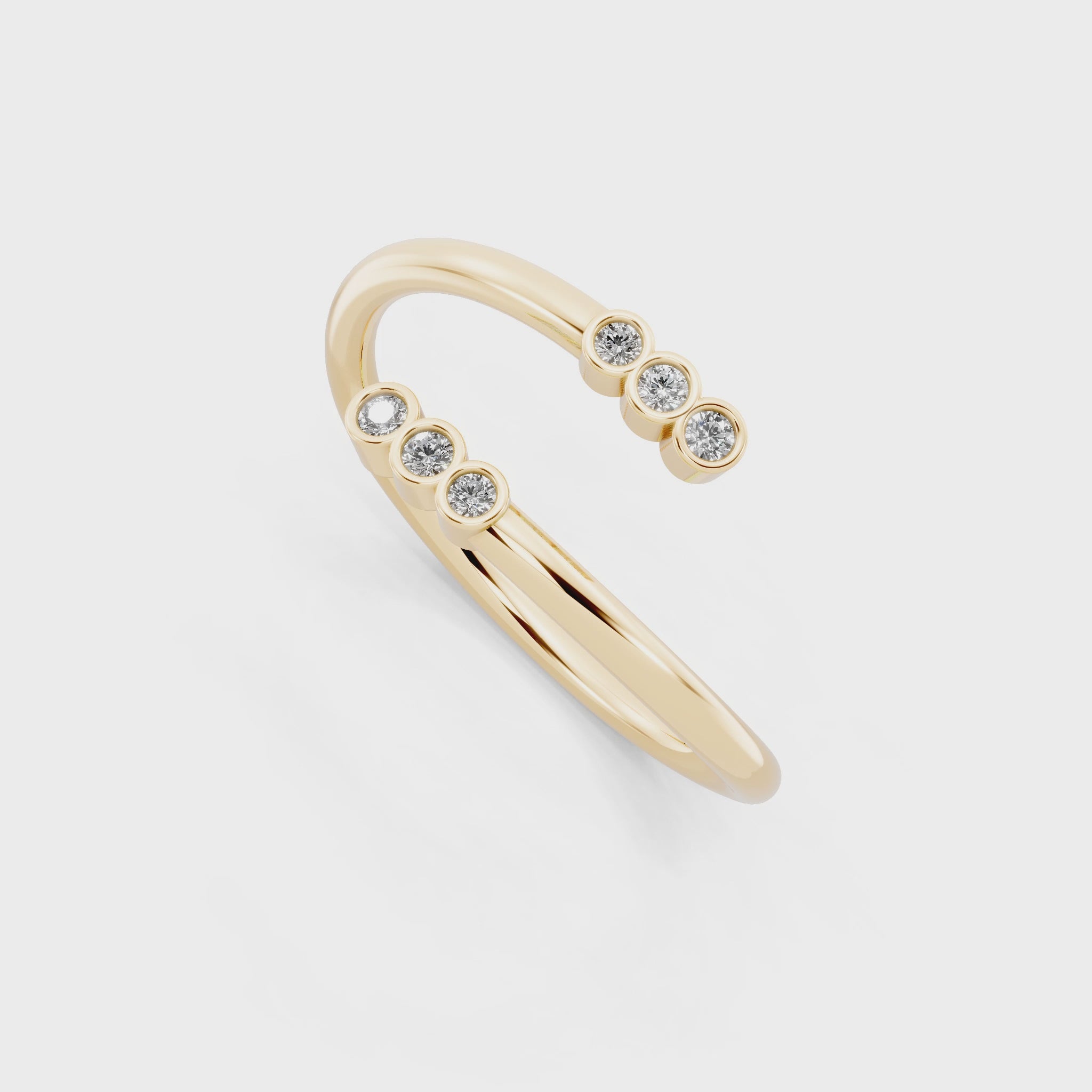 Modern Open Cuff Round Cut Lab Grown Diamond Anniversary Ring