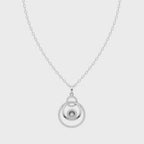 Étoile Orbit Halo Pendant Necklace in White or Yellow or Rose Gold Tone