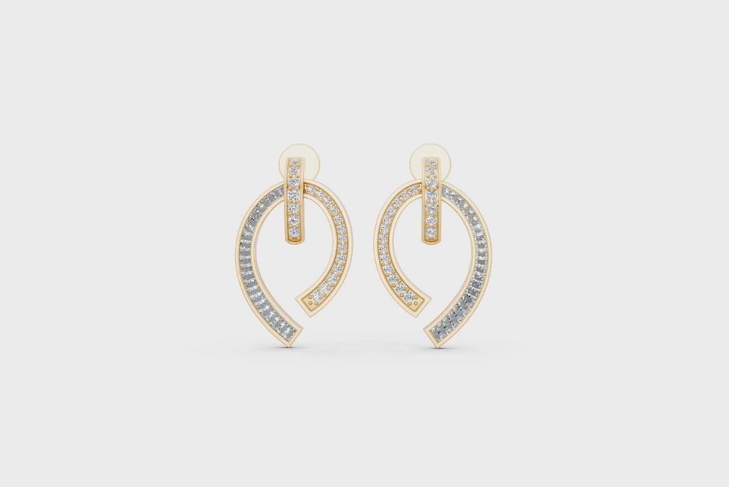 Modern Pave-Style Hoop Lab Grown Diamond Earrings for Premium Jewellery Styling for Girlfriend