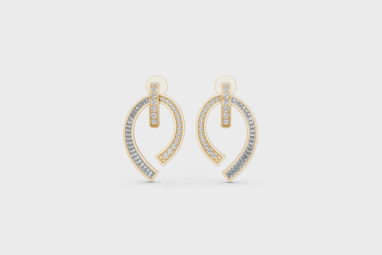 Modern Pave-Style Hoop Lab Grown Diamond Earrings for Premium Jewellery Styling for Girlfriend