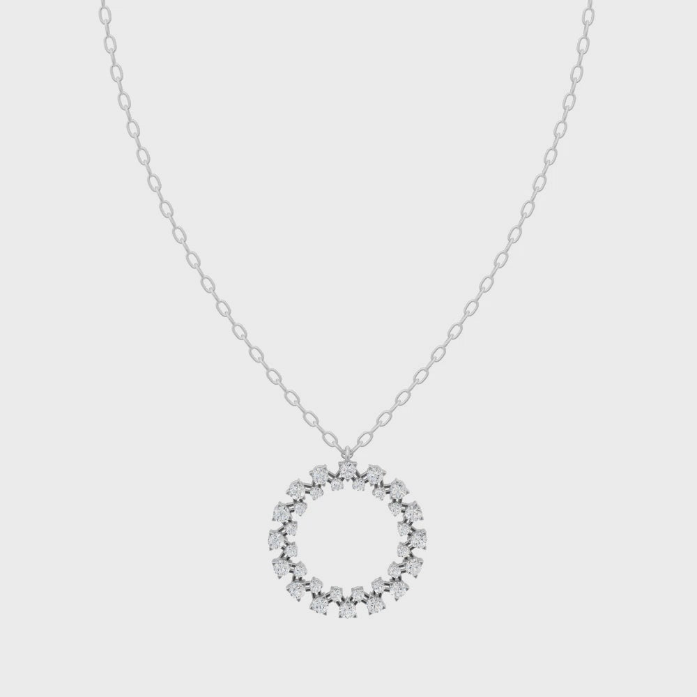 Elegant Open Circle Lab Grown Diamond Pendant Necklace for Women