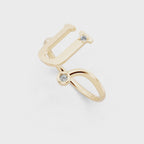 Fancy U Initial Lab Grown Diamond Accent Ring for Women