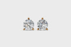 Simple Round Cut Lab Grown Diamond Solitaire Stud Earrings for Women